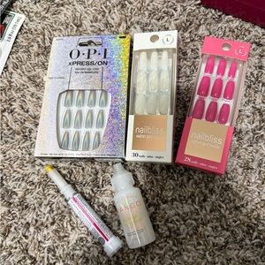 OPI XPress/On Nail Set - Holographic, White, and Pink